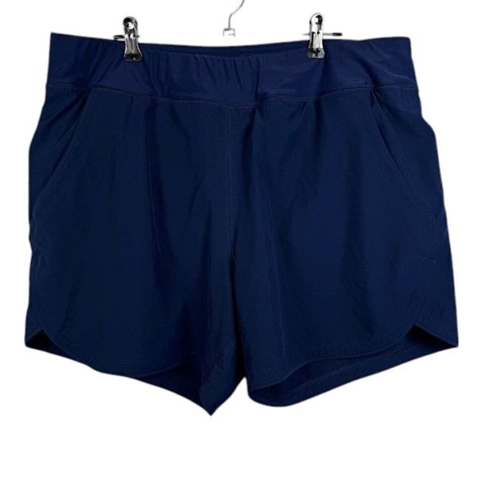 Lands' End Swim Shorts Lined Pockets Navy Blue Size 16